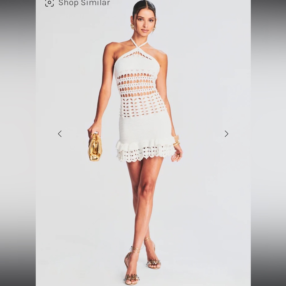 Retrofete EZE CROCHET PEARL EMBELLISHED DRESS